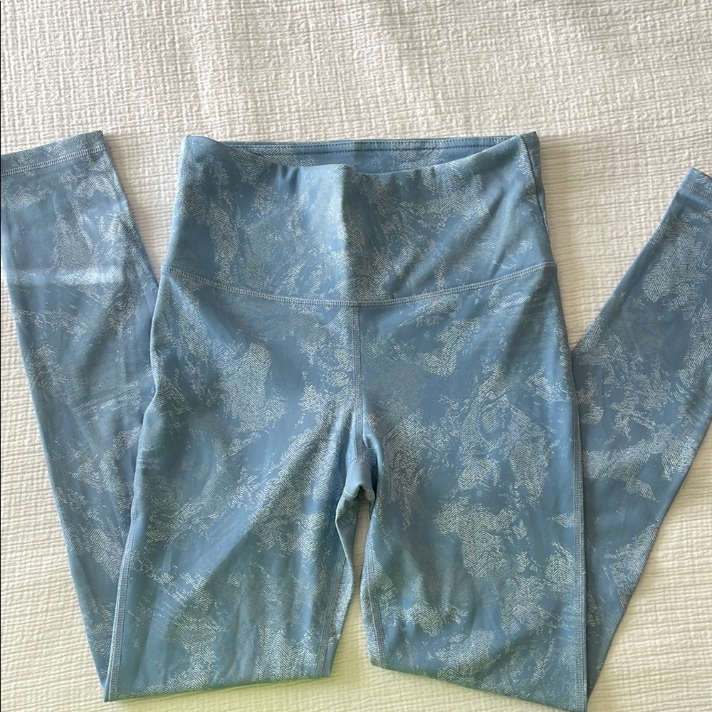 Mono B Stucco Jacquard High Waist Leggings Mercury Blue Sz S NWOT
